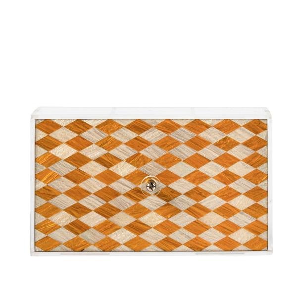 Acrylic Storage Box with Checkered Lid
